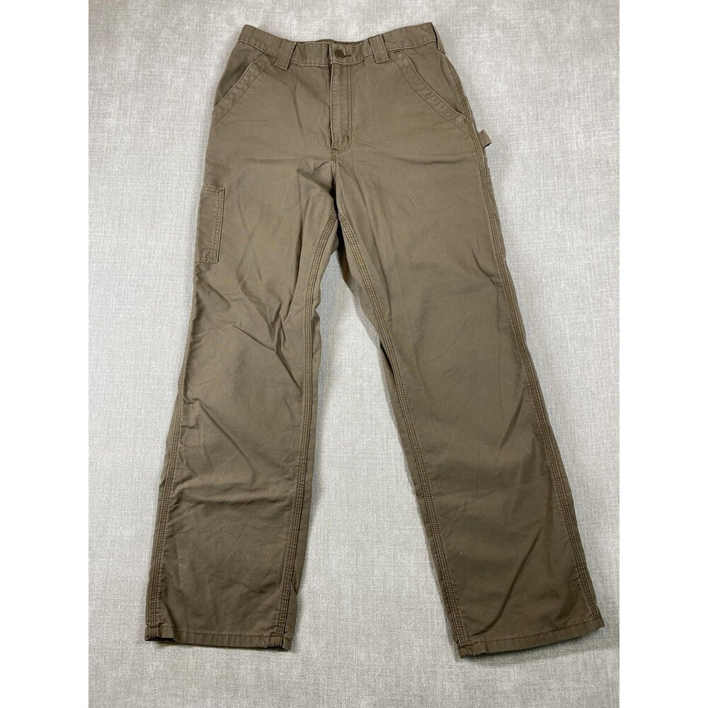Carhartt Pants Mens 30x30 Brown B151 Loose Fit Canvas Carpenter Workwear